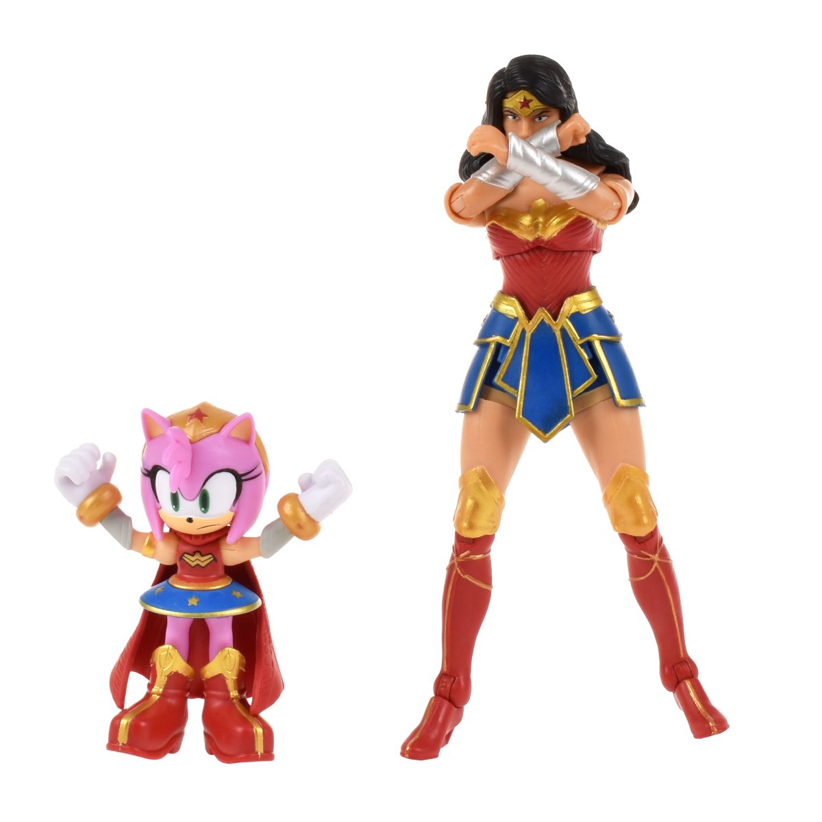 Set 2 Figuras De 6 Y 13 Cm Sonic Dc Comics - Amy Wonder Woman
